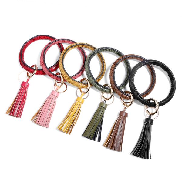wholesa new fashion circle pu leather tassel pendant pattern bracelet car key ring anti-lost jewelry key chain christian gift, Silver
wholesa new fashion circle pu leather tassel pendant pattern bracelet car key ring anti-lost jewelry key chain christian gift, Silver