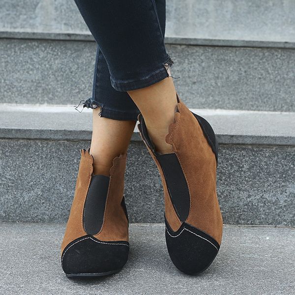 women ankle boots fashion boots autumn color matching ladies round toe flat shoes casual suede leather booties 2019 new, Black
women ankle boots fashion boots autumn color matching ladies round toe flat shoes casual suede leather booties 2019 new, Black