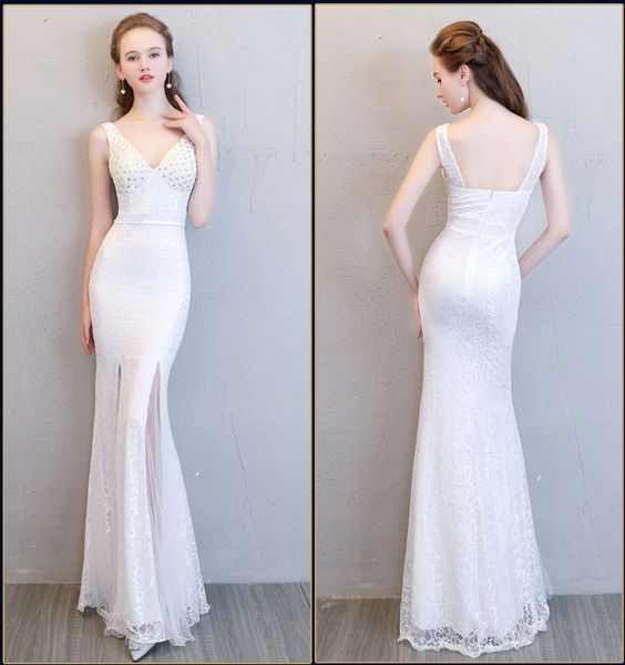 2020 new fashion ballroom white dresses gown black sleeveless v-neck fishtail lace fall / winter formal evening dresses, Black;red
2020 new fashion ballroom white dresses gown black sleeveless v-neck fishtail lace fall / winter formal evening dresses, Black;red