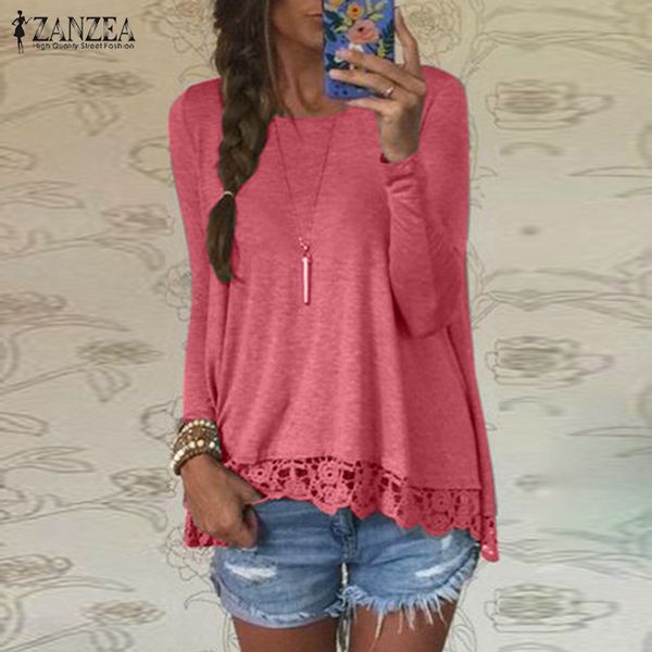 fashion crochet women's lace stiching blouse zanzea 2020 casual long sleeve shirts female asymmetrical blusas plus size 5xl, White
fashion crochet women's lace stiching blouse zanzea 2020 casual long sleeve shirts female asymmetrical blusas plus size 5xl, White