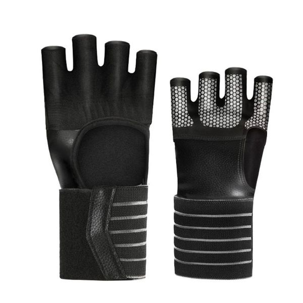 loogdeel 1pair crossfit gym fitness gloves adjustable four half finger women men workout weightlifting hand wrist protector