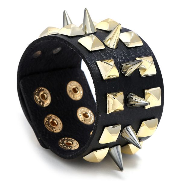 punk gothic rock bracelet for men women spikes rivet cone stud charm wide leather bracelet wristbands fashion biker bangle, Golden;silver
punk gothic rock bracelet for men women spikes rivet cone stud charm wide leather bracelet wristbands fashion biker bangle, Golden;silver