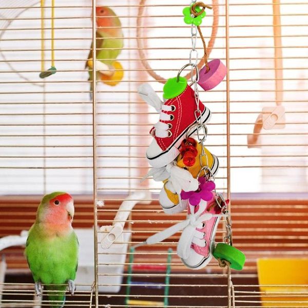 colored mini canvas shoes sneakers parrot bird standing climbing scratching toys cage decoration bird supplies
colored mini canvas shoes sneakers parrot bird standing climbing scratching toys cage decoration bird supplies