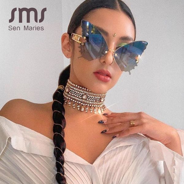 sen maries butterfly rimless sunglasses women fashion oversized steampunk sunglasses vintage eyewear uv400, White;black
sen maries butterfly rimless sunglasses women fashion oversized steampunk sunglasses vintage eyewear uv400, White;black