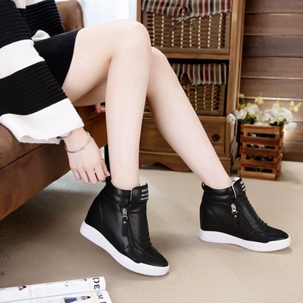 fujin 2019 summer autumn wedge heel boots women shoes with increased platform sole female fashion casual zip botas mx200508, Black
fujin 2019 summer autumn wedge heel boots women shoes with increased platform sole female fashion casual zip botas mx200508, Black