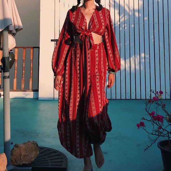 2 piece women bohemia sets holiday travel long lantern sleeve + high waist wide leg pants beach sashes bust temperament suit, White;black
2 piece women bohemia sets holiday travel long lantern sleeve + high waist wide leg pants beach sashes bust temperament suit, White;black