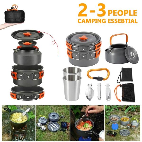 camp kitchen outdoor camping cookware kit portable aluminum alloy utensils kettle pot frying pan cooking tableware set
camp kitchen outdoor camping cookware kit portable aluminum alloy utensils kettle pot frying pan cooking tableware set