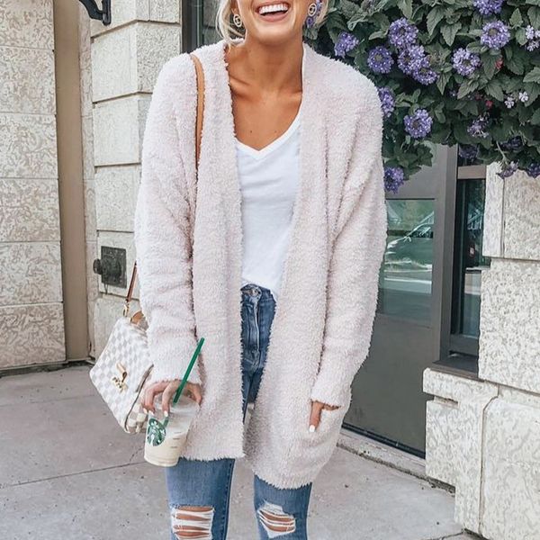 fashion fall clothes open stitch casual loose coat comfortable fleece long jacket women outerwear autumn black white slim coats, Black;brown
fashion fall clothes open stitch casual loose coat comfortable fleece long jacket women outerwear autumn black white slim coats, Black;brown
