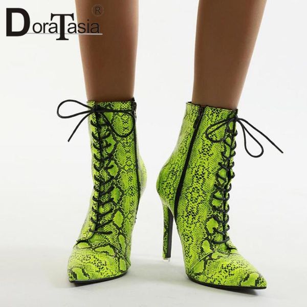 doratasia brand new ladies thin high heels boots party boots women fashion snake prints pointed toe ankle shoes woman, Black
doratasia brand new ladies thin high heels boots party boots women fashion snake prints pointed toe ankle shoes woman, Black