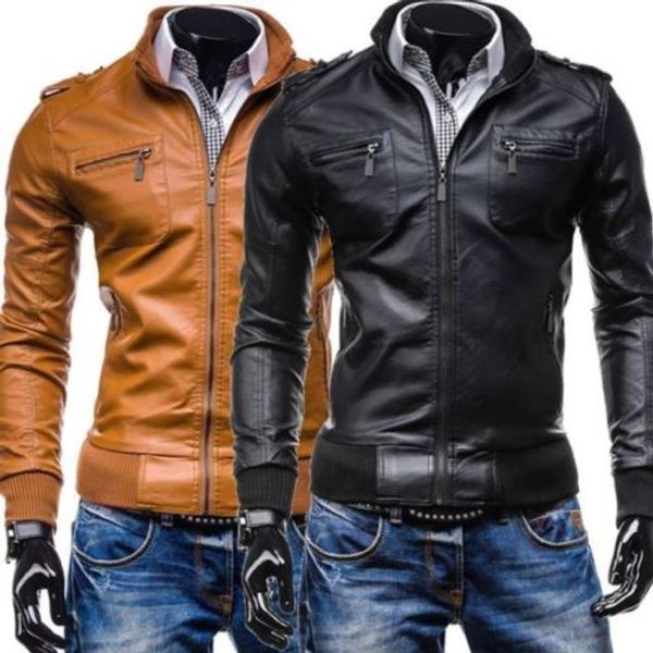 new men's fashion jackets collar slim motorcycle leather zipper coat outwear hot, Black
new men's fashion jackets collar slim motorcycle leather zipper coat outwear hot, Black