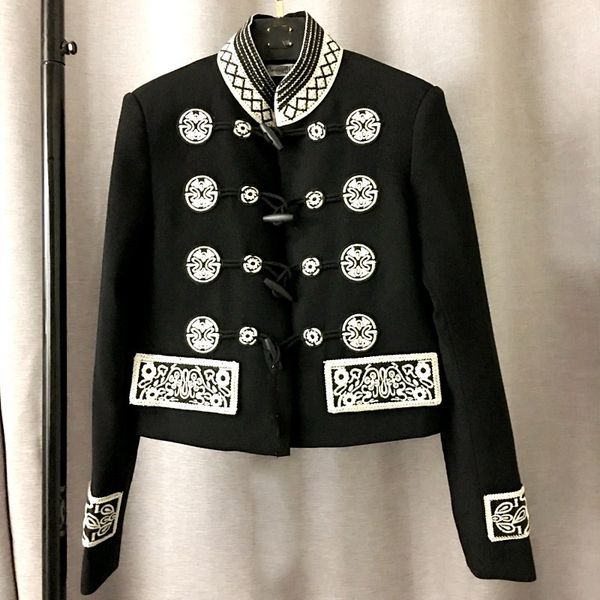 spring designer jacket women's stand collar vintage embroidery outerwear luxury designer autumn women jacket, Black;brown
spring designer jacket women's stand collar vintage embroidery outerwear luxury designer autumn women jacket, Black;brown