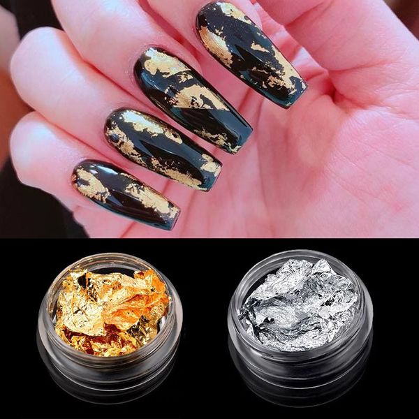 gold silver irregular aluminum foils paper gold 3d colorful flakies diy uv gel polish nail art sticker decorations tips, Black
gold silver irregular aluminum foils paper gold 3d colorful flakies diy uv gel polish nail art sticker decorations tips, Black