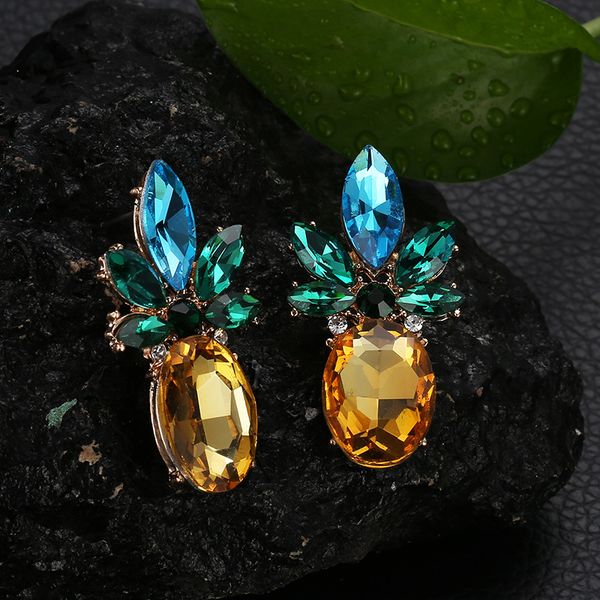 luokey creativity crystal pineapple earrings for women personality fruit dangle drop earrings brincos fashion jewelry 2020 gifts, Silver
luokey creativity crystal pineapple earrings for women personality fruit dangle drop earrings brincos fashion jewelry 2020 gifts, Silver