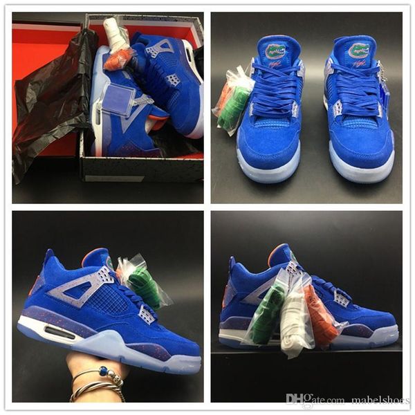 Florida Blue Baksetball Shoes 4s 2019 NCAA Season Fashion Designer Mens Upper Suede Flight Athletic Trainers Sneakers 
Florida Blue Baksetball Shoes 4s 2019 NCAA Season Fashion Designer Mens Upper Suede Flight Athletic Trainers Sneakers