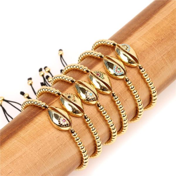 women's rainbow shell bracelets&bangles jewelry colorful cz zircon copper bead chain bracelet adjustable bracelet accessory gift, Black
women's rainbow shell bracelets&bangles jewelry colorful cz zircon copper bead chain bracelet adjustable bracelet accessory gift, Black