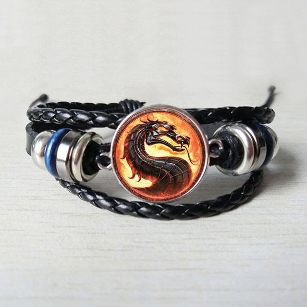 2019 новинка дракон кожаный браслет mortal kombat стеклянный купол ювелирные изделия кожаный браслет, Black
2019 новинка дракон кожаный браслет mortal kombat стеклянный купол ювелирные изделия кожаный браслет, Black