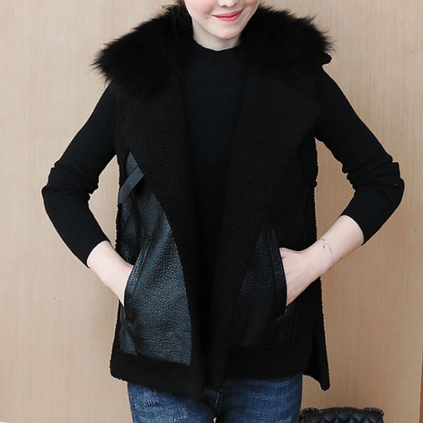 women's vests 5xl autumn winter women vest plus size fashion vestido casual loose big fur collar short style lambswool coat for, Black;white
women's vests 5xl autumn winter women vest plus size fashion vestido casual loose big fur collar short style lambswool coat for, Black;white