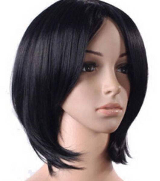 wig new women 126 inch anime party wigs turnup side bang short black full wig, Black;brown
wig new women 126 inch anime party wigs turnup side bang short black full wig, Black;brown