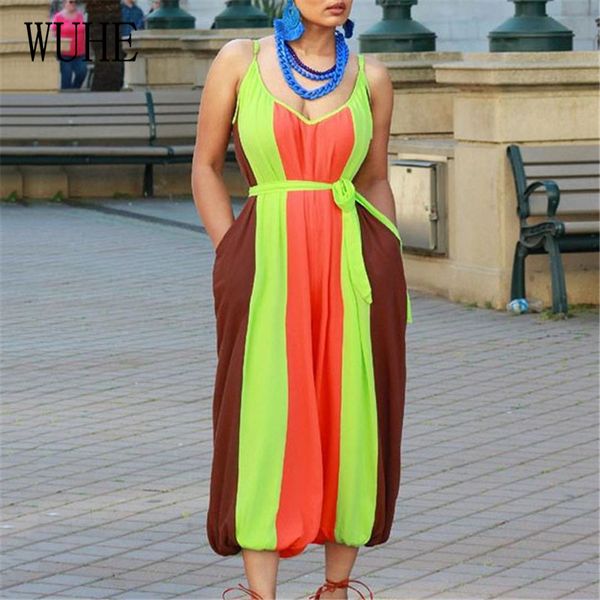 wuhe summer lady rainbow striped color long rompers spaghetti strap lantern pants jumpsuit chic loose beach jumpsuit, Black;white
wuhe summer lady rainbow striped color long rompers spaghetti strap lantern pants jumpsuit chic loose beach jumpsuit, Black;white