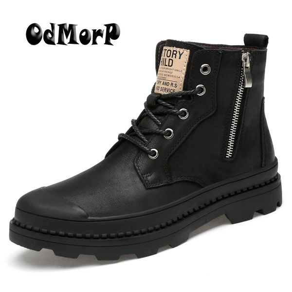 odmorp men boots genuine leather winter motocycle boots with zip fashion mens winter shoes men big size 47 warm fur ankle boot, Black
odmorp men boots genuine leather winter motocycle boots with zip fashion mens winter shoes men big size 47 warm fur ankle boot, Black