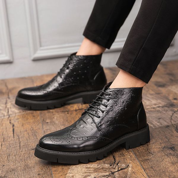 man brogue shoes outdoor leather casual shoes men lace up non-slip mans footwear breathable male flats, Black
man brogue shoes outdoor leather casual shoes men lace up non-slip mans footwear breathable male flats, Black