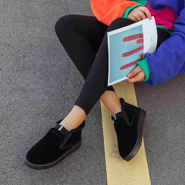 winter women ankle flat with warm short-plush winter slip on leather round toe boots round toe motorcycle boots combat shoes, Black
winter women ankle flat with warm short-plush winter slip on leather round toe boots round toe motorcycle boots combat shoes, Black