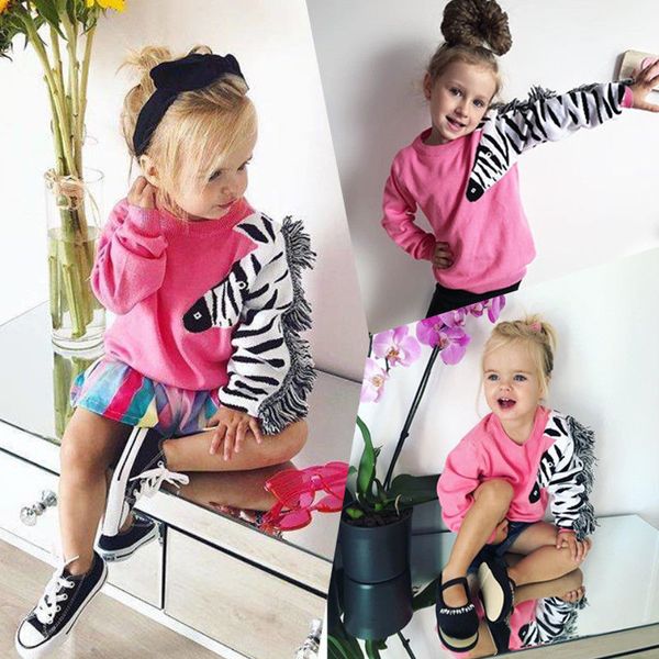 1-6y autumn infant kids baby girls lovely sweatshirt cartoon animal print tassel pullover pink clothes, Black
1-6y autumn infant kids baby girls lovely sweatshirt cartoon animal print tassel pullover pink clothes, Black