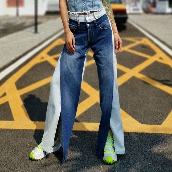 women's jeans casual hit color front for women high waist pocket patchwork denim pants female 2021 autumn fashion, Blue
women's jeans casual hit color front for women high waist pocket patchwork denim pants female 2021 autumn fashion, Blue