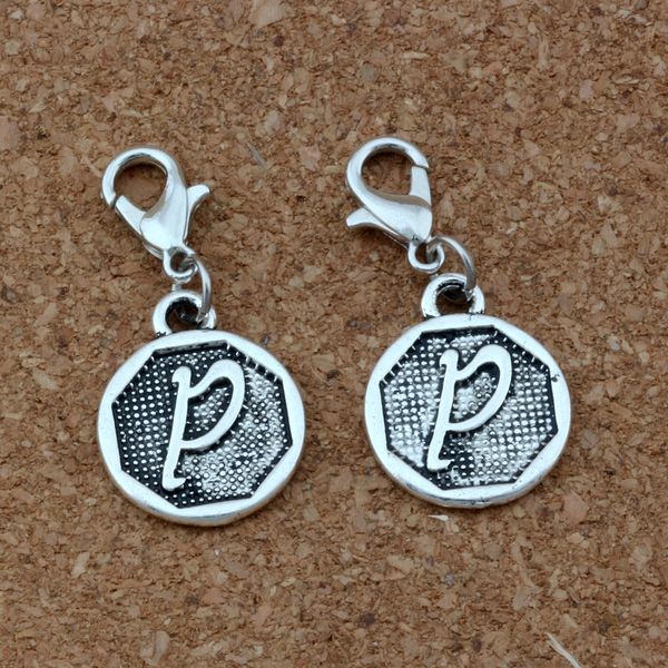 Double sided Alphabet Disc " P " Charms with Lobster clasp Fit Charm Bracelet DIY Jewelry Antique silver 50pcs A-411b
Double sided Alphabet Disc " P " Charms with Lobster clasp Fit Charm Bracelet DIY Jewelry Antique silver 50pcs A-411b