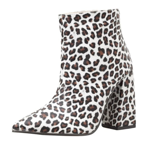 women leopard boots zipper thick pointed toe boots high heel shoes outdoor botas mujer ankle winter warm snow shoes, Black
women leopard boots zipper thick pointed toe boots high heel shoes outdoor botas mujer ankle winter warm snow shoes, Black