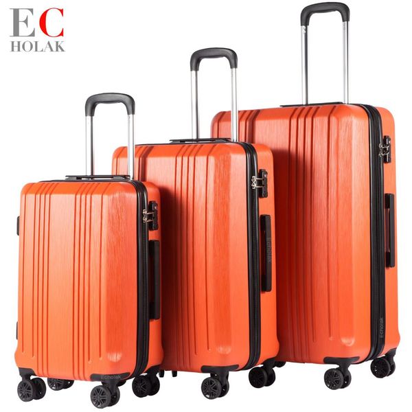 

3 piece set luggage with tsa lock spinner 20in24in28in expandable suitcase pc+abs hardside suitcase mute wheels rolling luggage