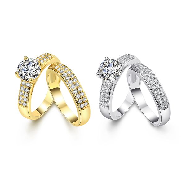 gold color rings for women engagement wedding silver color double finger ring set with cubic zircon fashion jewelry, Slivery;golden
gold color rings for women engagement wedding silver color double finger ring set with cubic zircon fashion jewelry, Slivery;golden