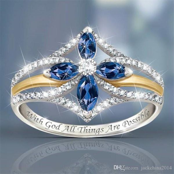 ring for women vintage fashion jewelry 925 sterling silver blue sapphire crystal diamond party women wedding engagement cross ring, Slivery;golden
ring for women vintage fashion jewelry 925 sterling silver blue sapphire crystal diamond party women wedding engagement cross ring, Slivery;golden