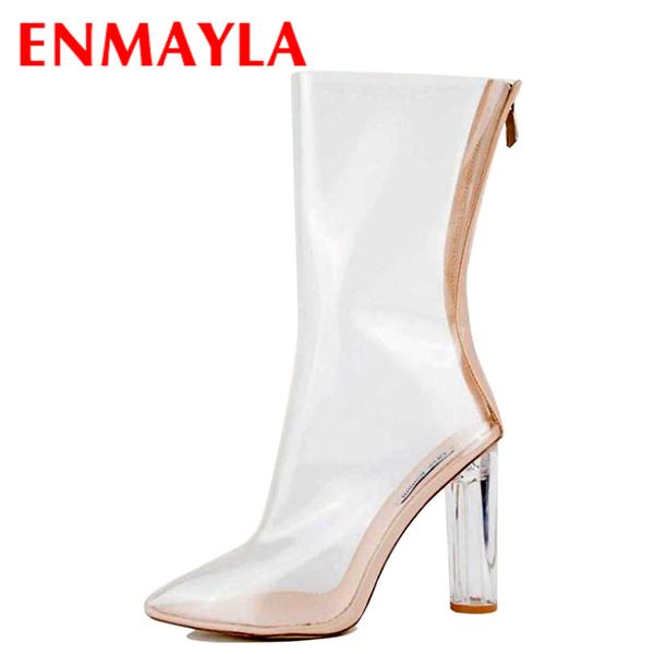 enmayla transparent style shoes woman summer boots plus size 34-43 mid-calf boots for women high heels zipper shoes short, Black
enmayla transparent style shoes woman summer boots plus size 34-43 mid-calf boots for women high heels zipper shoes short, Black