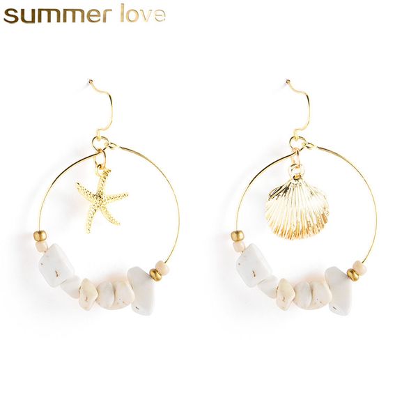 2019 new cute starfish shell big hoop earrings natural stone beads geometric round circle dangle earrings for women girl summer jewelry, Golden;silver
2019 new cute starfish shell big hoop earrings natural stone beads geometric round circle dangle earrings for women girl summer jewelry, Golden;silver