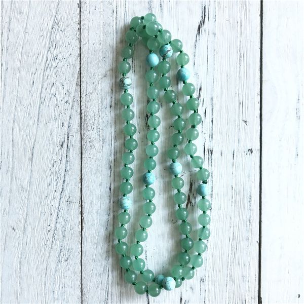 natural green aventurine & turquoises necklace endless necklace hand knotted necklaces holiday gift for love yoga mala beads, Golden;silver
natural green aventurine & turquoises necklace endless necklace hand knotted necklaces holiday gift for love yoga mala beads, Golden;silver