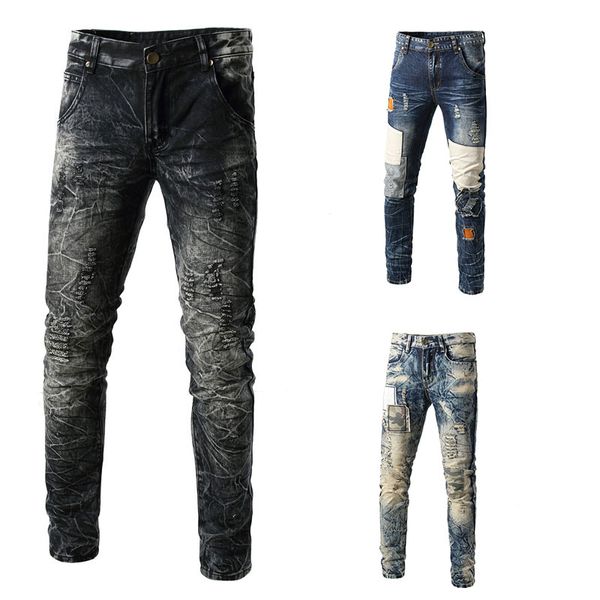 2019 summer new men jeans,fashion patchwork casual pants slim fit brand streetwear stretch biker jeans men, Blue
2019 summer new men jeans,fashion patchwork casual pants slim fit brand streetwear stretch biker jeans men, Blue