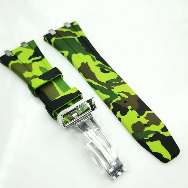 26mm/18mm camouflage green luxury rubber 18mm deployment clasp strap 4 connector 4 screw 2 link for ap royal oak 15400 15300, Black;brown
26mm/18mm camouflage green luxury rubber 18mm deployment clasp strap 4 connector 4 screw 2 link for ap royal oak 15400 15300, Black;brown