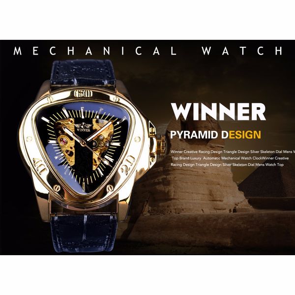 winner steampunk fashion triangle golden skeleton movement mysterious men automatic mechanical wrist watches brand luxury, Slivery;brown
winner steampunk fashion triangle golden skeleton movement mysterious men automatic mechanical wrist watches brand luxury, Slivery;brown