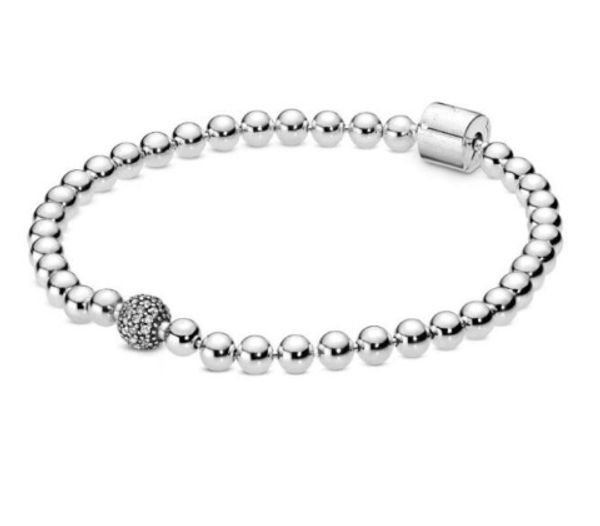 original 925 sterling silver bracelet smooth beads & pave crystal ball bracelet & bangle fit bead charm diy fashion jewelry, Black
original 925 sterling silver bracelet smooth beads & pave crystal ball bracelet & bangle fit bead charm diy fashion jewelry, Black