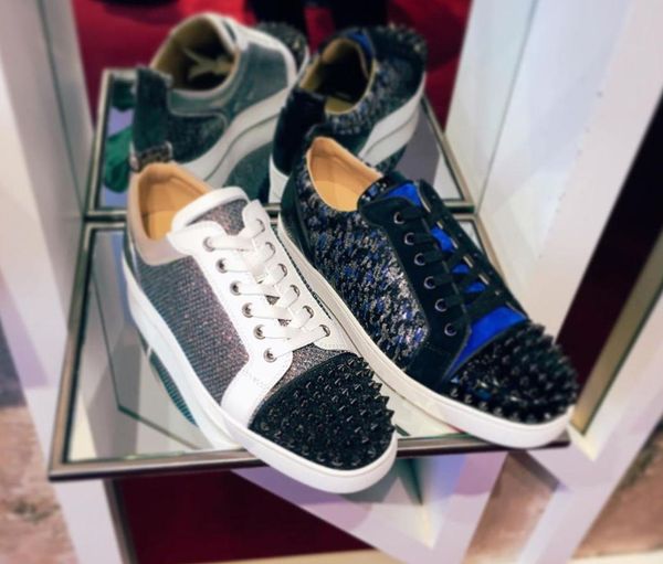 blue veau velours men shoes low cut red bottom sneakers junior spikes orlato leopard-printed silver spikes couple's casual walking skat, Black
blue veau velours men shoes low cut red bottom sneakers junior spikes orlato leopard-printed silver spikes couple's casual walking skat, Black