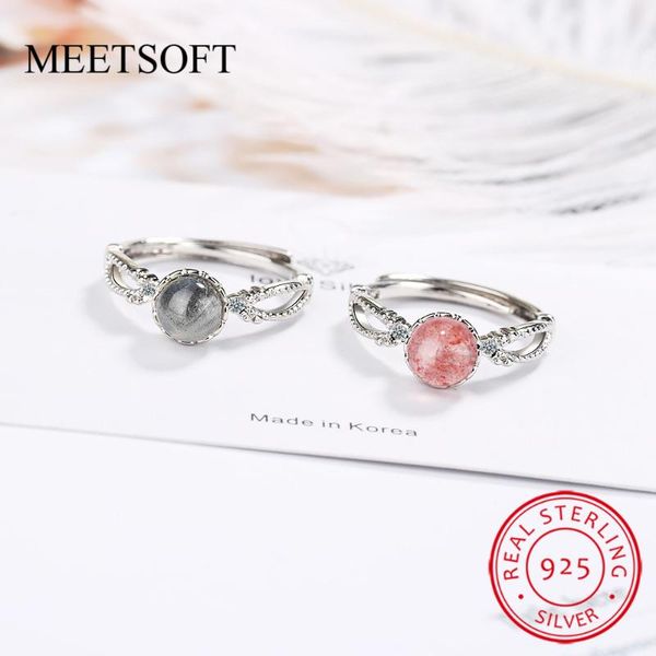 cluster rings 925 sterling silver opening ring for women simple adjustable strawberry quartz circle moonstone orb jewelry gift, Golden;silver
cluster rings 925 sterling silver opening ring for women simple adjustable strawberry quartz circle moonstone orb jewelry gift, Golden;silver