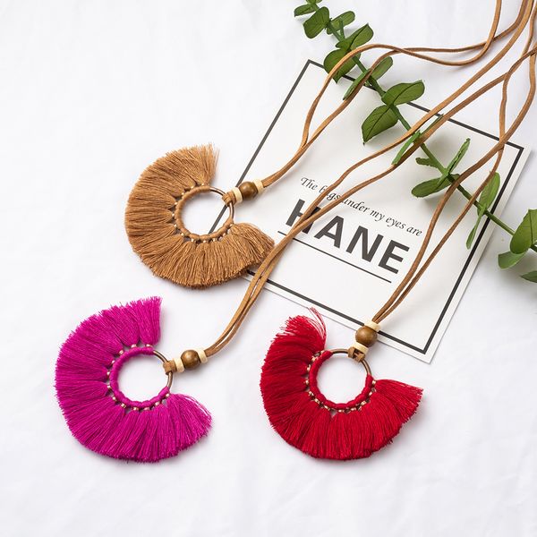 boho bohemian ethnic leather rope round tassel pendant necklace choker sweater chain for women 2018 clothing jewelry accessories, Silver
boho bohemian ethnic leather rope round tassel pendant necklace choker sweater chain for women 2018 clothing jewelry accessories, Silver