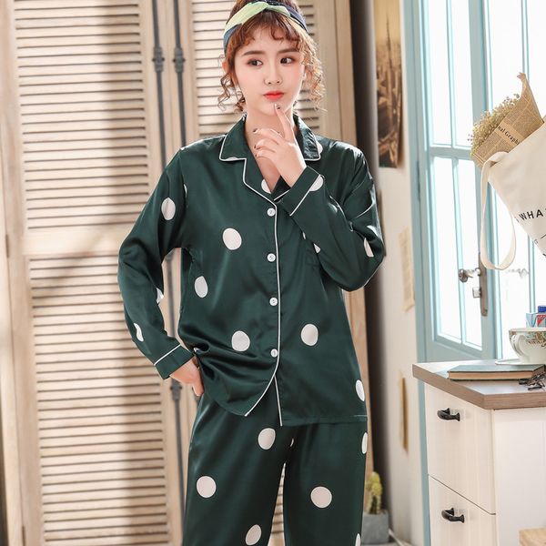 jrmissli satin silk women's pajamas sets 2019 new long sleeve pyjamas suit female 2 pcs home clothes dot print pijama mujer, Blue;gray
jrmissli satin silk women's pajamas sets 2019 new long sleeve pyjamas suit female 2 pcs home clothes dot print pijama mujer, Blue;gray