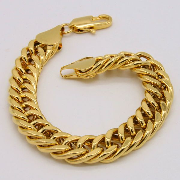 12mm thick tight wrist link chain 18k yellow gold filled classic mens bracelet 8.6 inches long hip hop male street jewelry, Black
12mm thick tight wrist link chain 18k yellow gold filled classic mens bracelet 8.6 inches long hip hop male street jewelry, Black