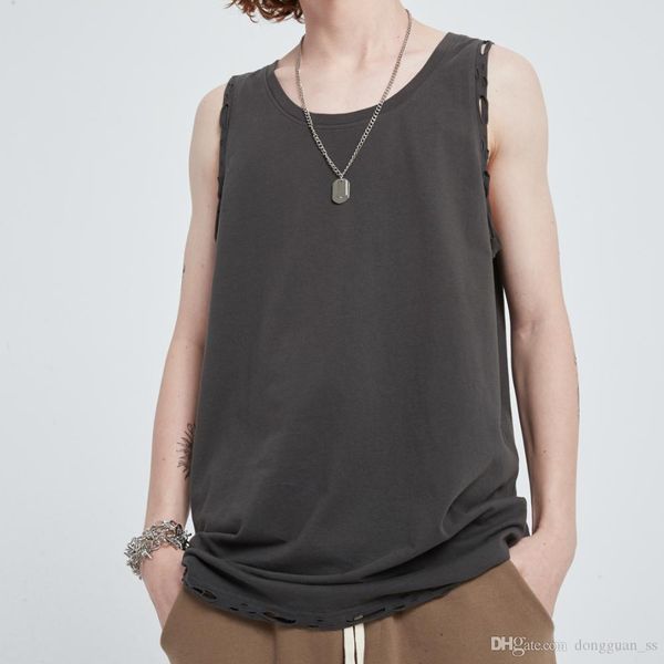 hip hop vintage ripped holes tank summer extended-length tee streetwear, White;black
hip hop vintage ripped holes tank summer extended-length tee streetwear, White;black