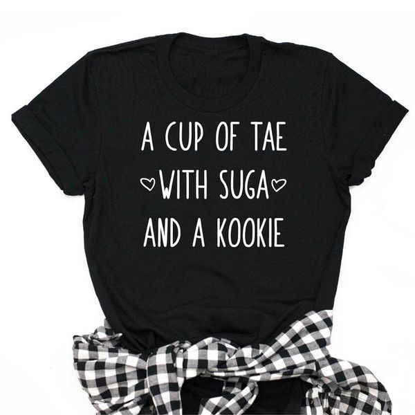 women casual a cup of with sugar and a cookie tshirts summer fashion tumblr graphic clothing, White
women casual a cup of with sugar and a cookie tshirts summer fashion tumblr graphic clothing, White