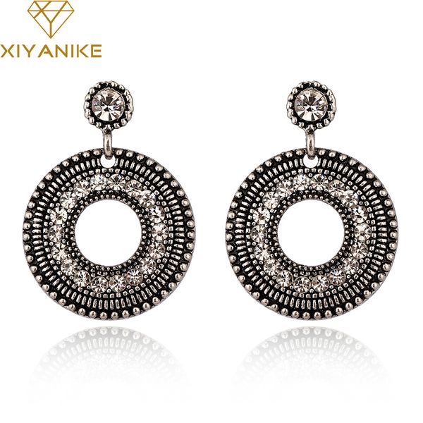 xiyanike new arrival fashion punk exaggerated vintage rhinestone round big drop earrings for women accessories e985, Silver
xiyanike new arrival fashion punk exaggerated vintage rhinestone round big drop earrings for women accessories e985, Silver