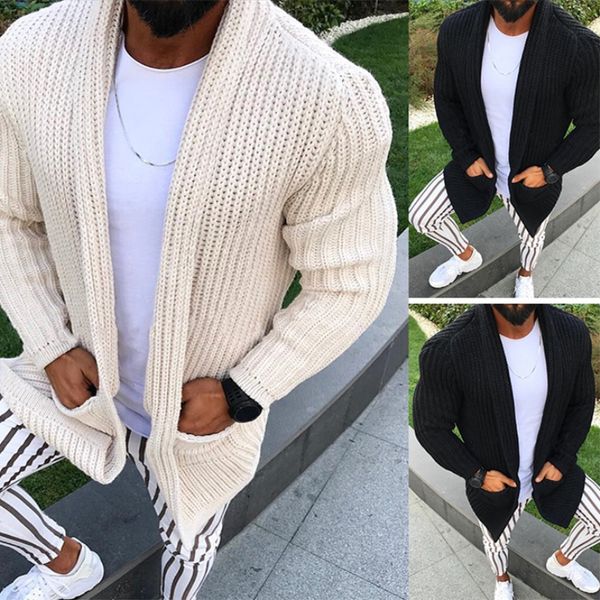 men warm sweater coat casual pocket autumn streetwear slim warm knitted cardigan sweater winter fashion solid overcoat plus size, White;black
men warm sweater coat casual pocket autumn streetwear slim warm knitted cardigan sweater winter fashion solid overcoat plus size, White;black