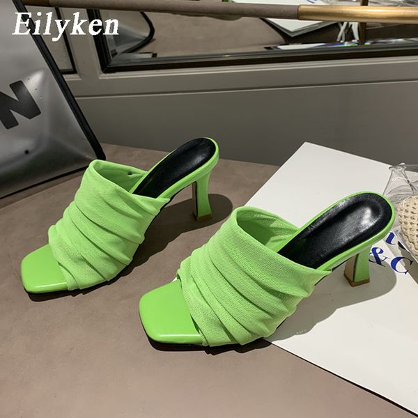 2020new breathable pleated mesh women slides mules thin high heels slippers fashion square toe sandals ladies dress shoes, Black
2020new breathable pleated mesh women slides mules thin high heels slippers fashion square toe sandals ladies dress shoes, Black